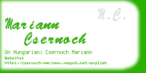 mariann csernoch business card